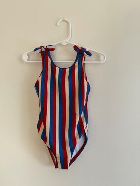 Cat & Jack Red, White & Blue Striped One-Piece Swimsuit